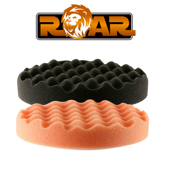 Roar 150mm Orange Compounding and Black Finishing Waffle Foams 6